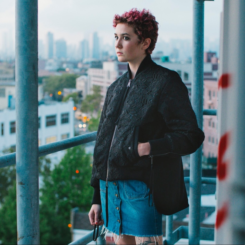 No. 21 Black Lace Bomber Jacket